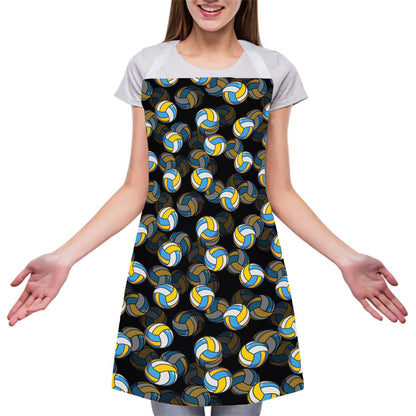 Volleyball Pattern Print Adjustable Apron