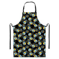 Volleyball Pattern Print Bib Apron With Pocket