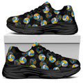 Volleyball Pattern Print Black Chunky Shoes
