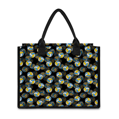 Volleyball Pattern Print Canvas Tote Bag