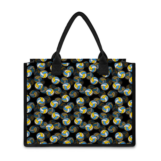 Volleyball Pattern Print Canvas Tote Bag