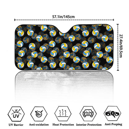 Volleyball Pattern Print Car Windshield Sun Shade