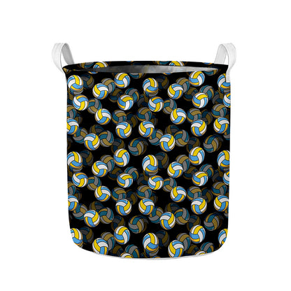 Volleyball Pattern Print Collapsible Laundry Basket