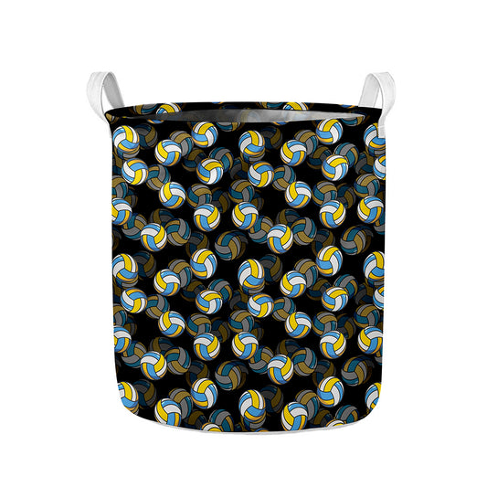Volleyball Pattern Print Collapsible Laundry Basket