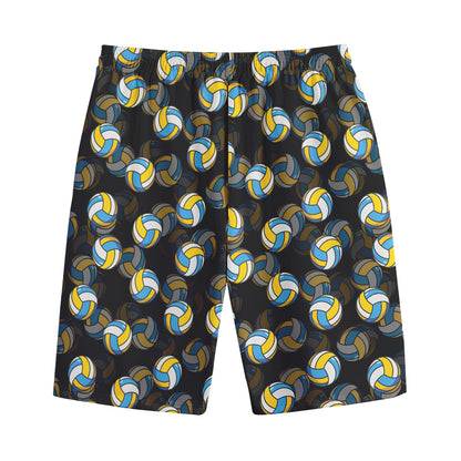 Volleyball Pattern Print Cotton Shorts