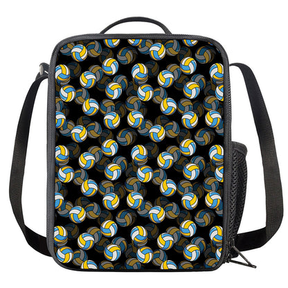 Volleyball Pattern Print Crossbody Lunch Bag