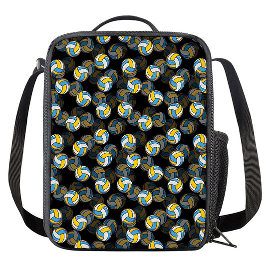 Volleyball Pattern Print Crossbody Lunch Bag