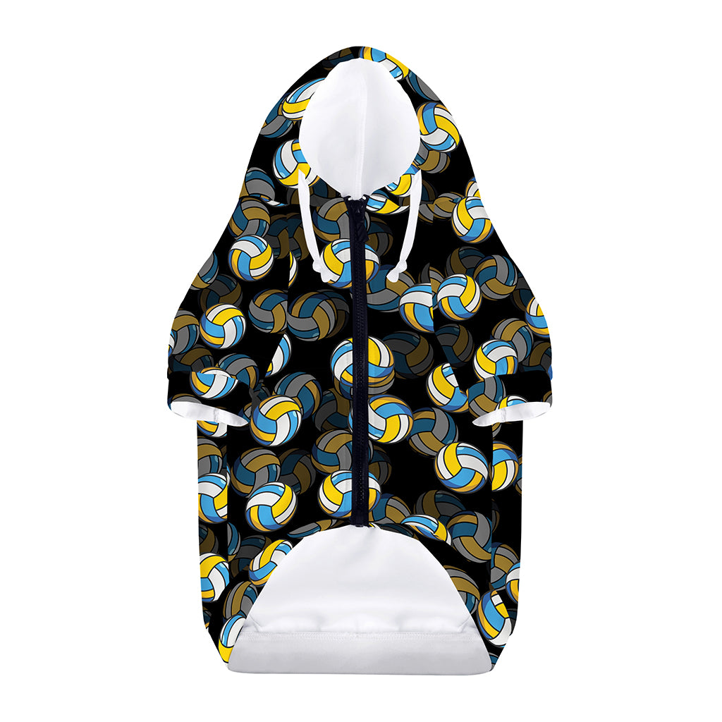 Volleyball Pattern Print Dog Zip Up Hoodie