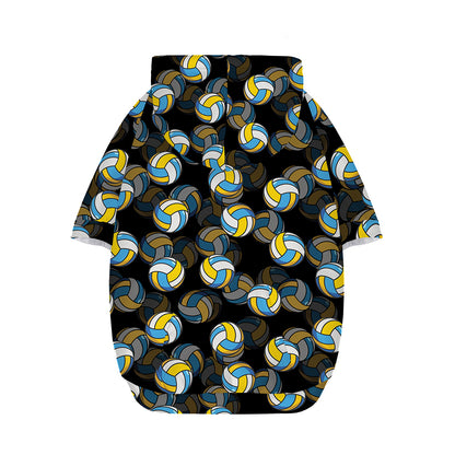 Volleyball Pattern Print Dog Zip Up Hoodie