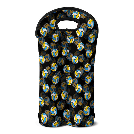 Volleyball Pattern Print Double Neoprene Wine Tote
