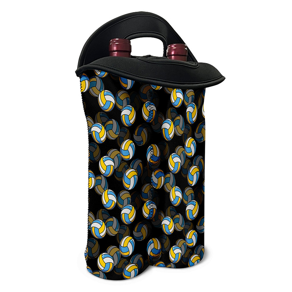 Volleyball Pattern Print Double Neoprene Wine Tote