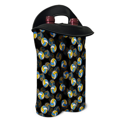 Volleyball Pattern Print Double Neoprene Wine Tote