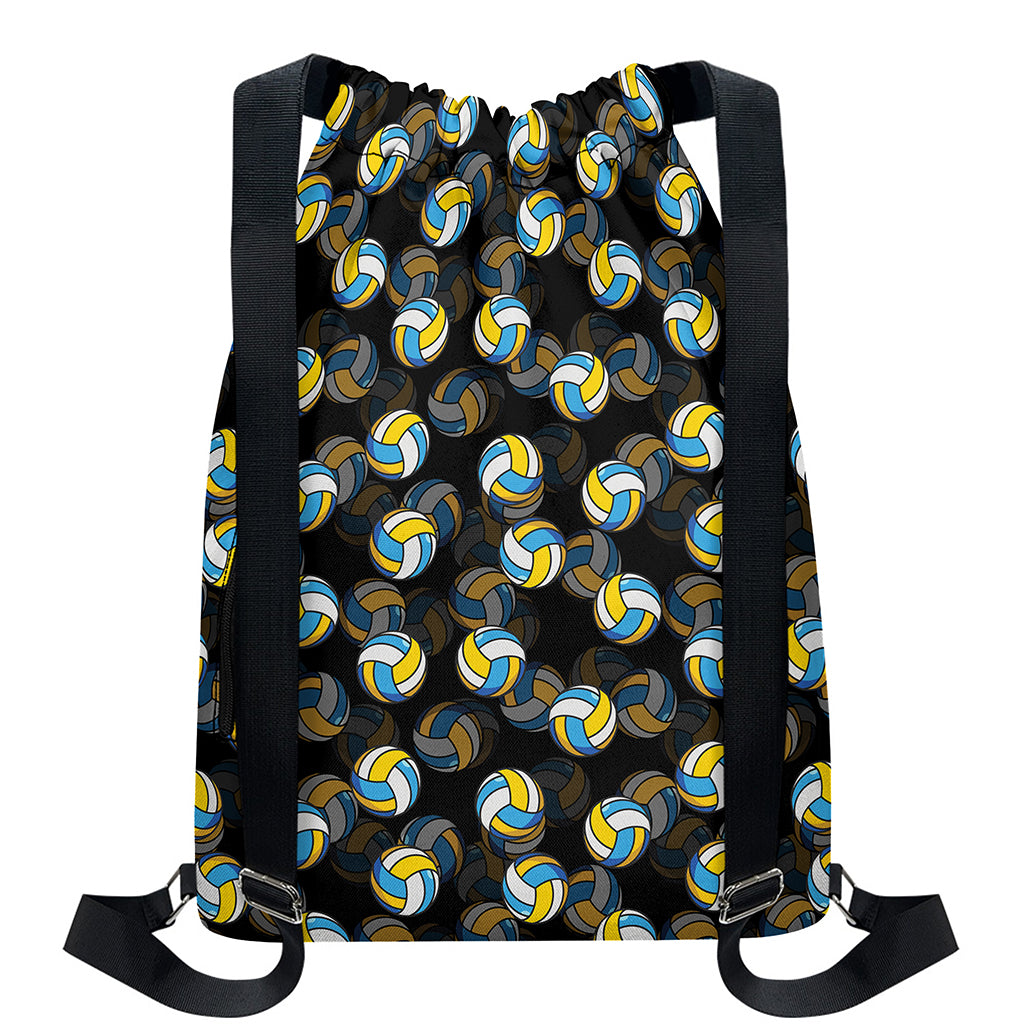 Volleyball Pattern Print Drawstring Backpack