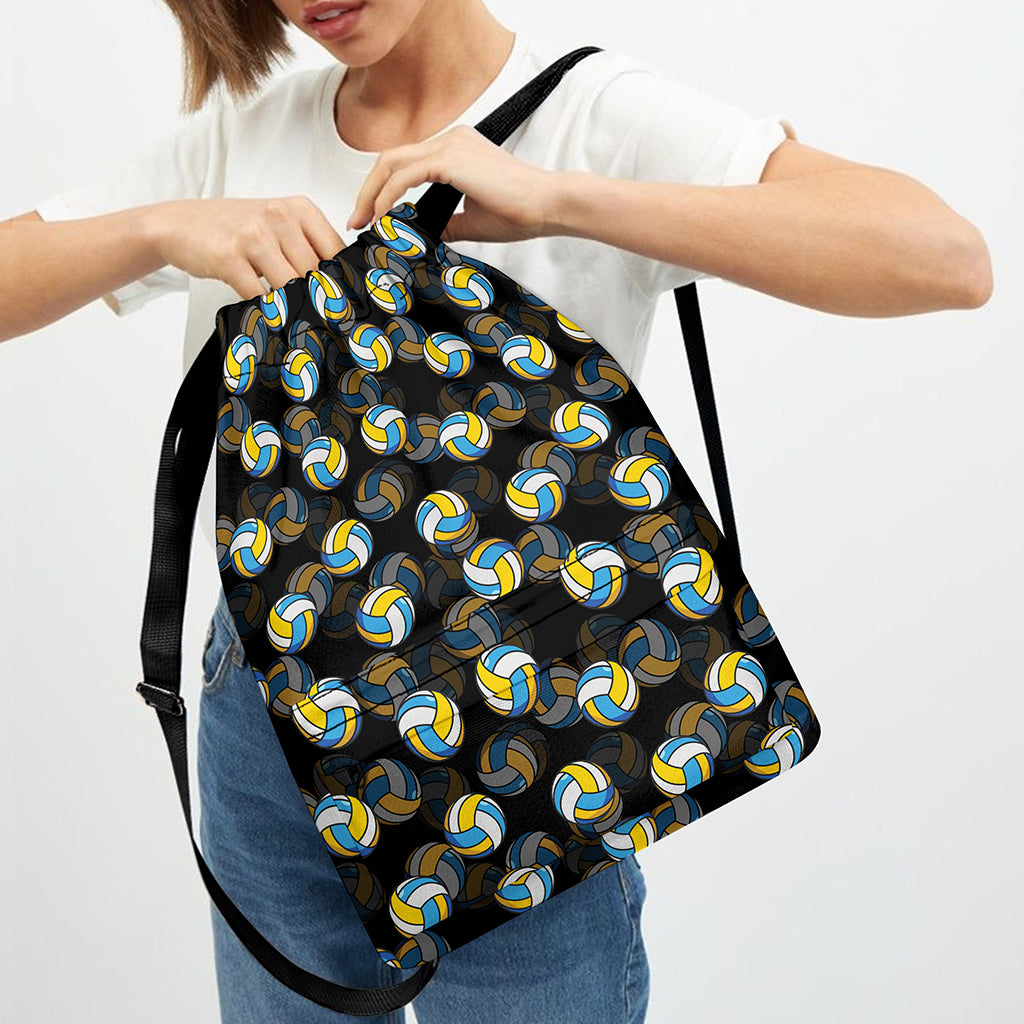 Volleyball Pattern Print Drawstring Backpack