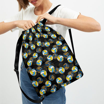 Volleyball Pattern Print Drawstring Backpack