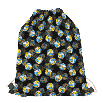 Volleyball Pattern Print Drawstring Bag