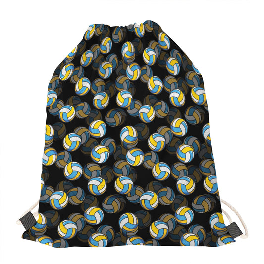 Volleyball Pattern Print Drawstring Bag