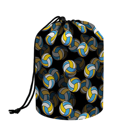 Volleyball Pattern Print Drawstring Makeup Bag