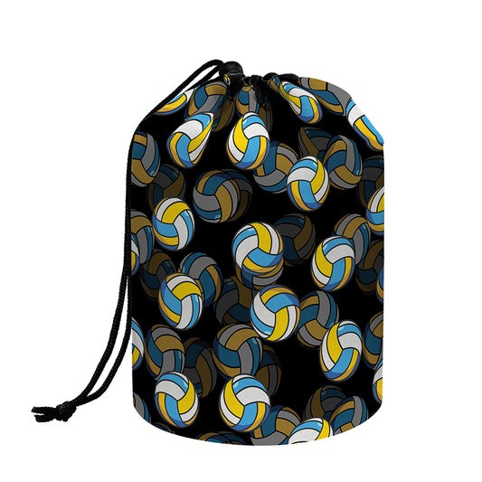 Volleyball Pattern Print Drawstring Makeup Bag