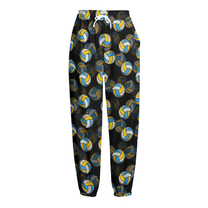 Volleyball Pattern Print Fleece Lined Knit Pants