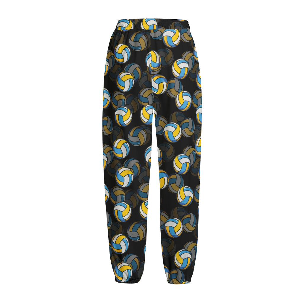 Volleyball Pattern Print Fleece Lined Knit Pants
