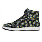 Volleyball Pattern Print High Top Leather Sneakers
