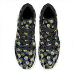 Volleyball Pattern Print High Top Leather Sneakers