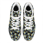 Volleyball Pattern Print High Top Leather Sneakers