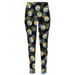 Volleyball Pattern Print High-Waisted Pocket Leggings