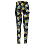 Volleyball Pattern Print High-Waisted Pocket Leggings