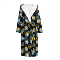Volleyball Pattern Print Hooded Bathrobe