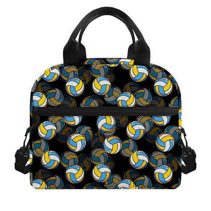 Volleyball Pattern Print Insulated Lunch Bag