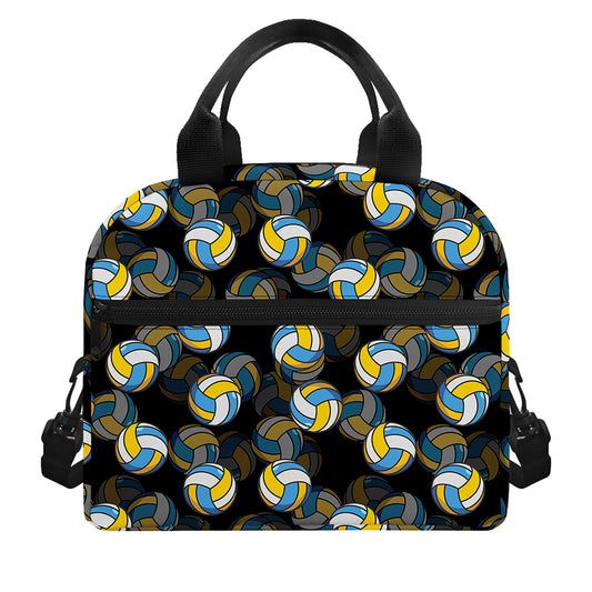 Volleyball Pattern Print Insulated Lunch Bag