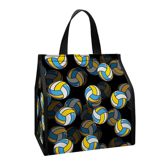 Volleyball Pattern Print Insulated Lunch Tote