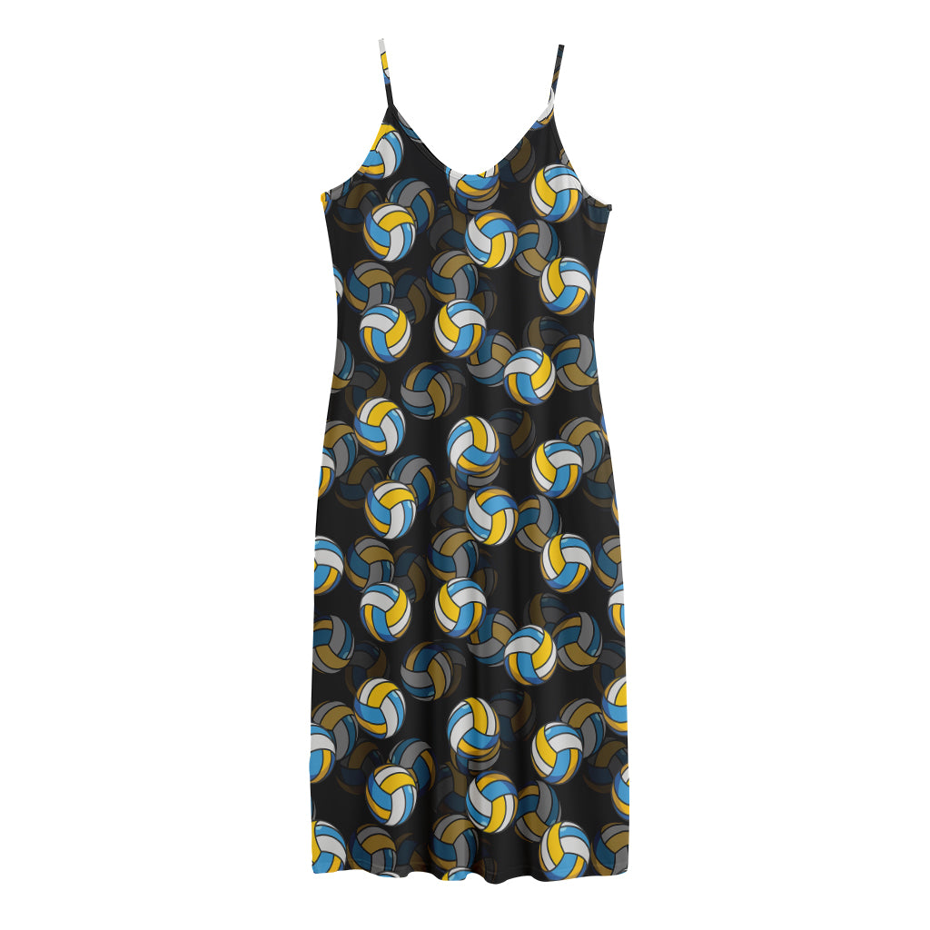 Volleyball Pattern Print Jersey Midi Cami Dress