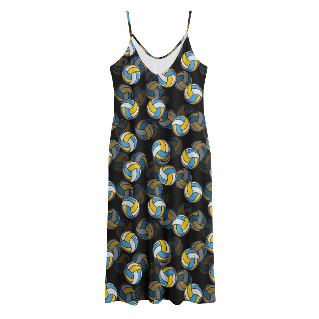 Volleyball Pattern Print Jersey Midi Cami Dress