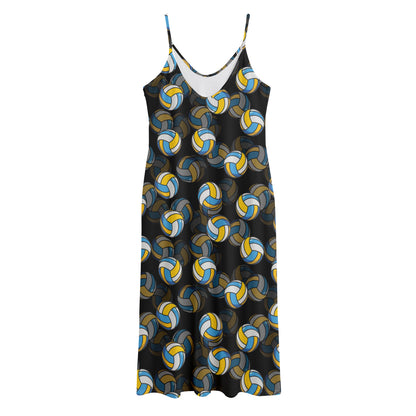 Volleyball Pattern Print Jersey Midi Cami Dress