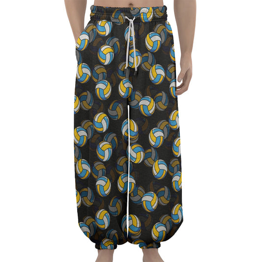 Volleyball Pattern Print Lantern Pants