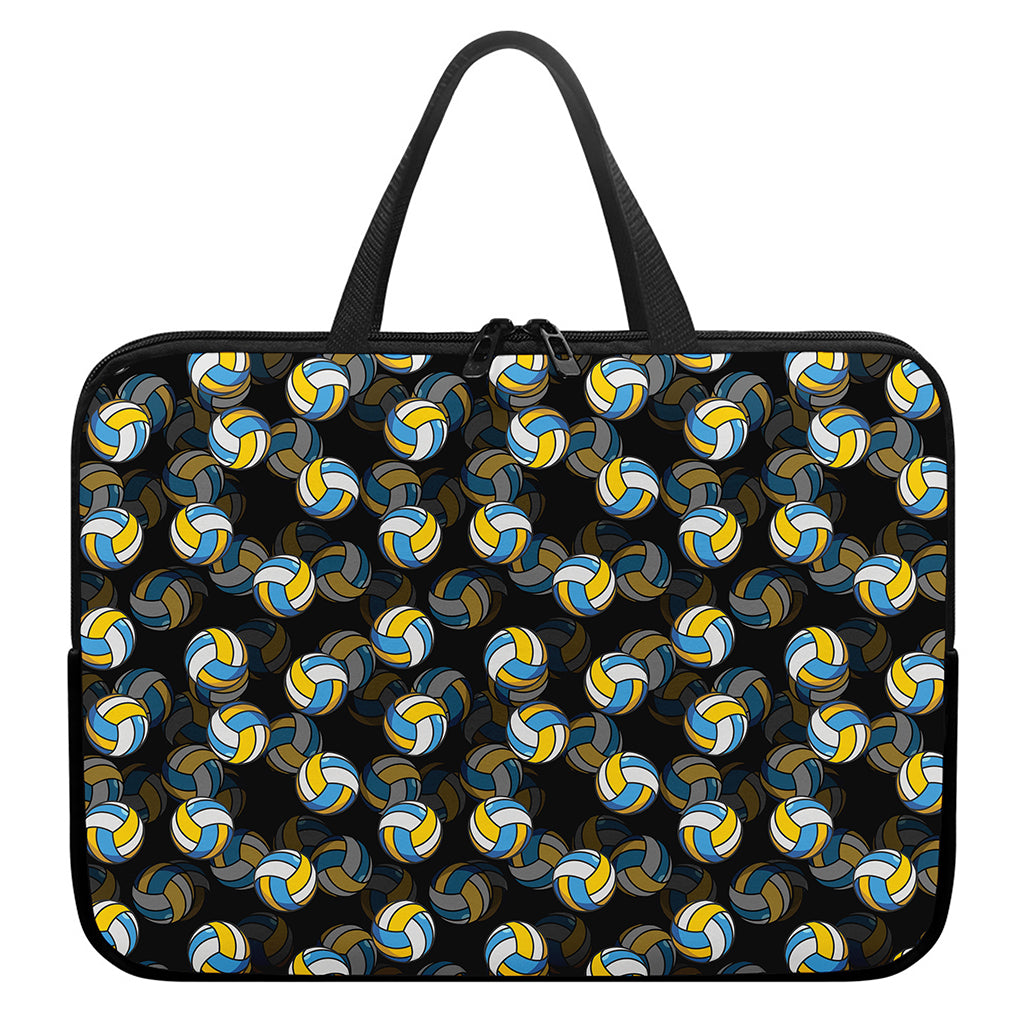 Volleyball Pattern Print Laptop Sleeve With Handle