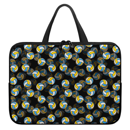 Volleyball Pattern Print Laptop Sleeve With Handle