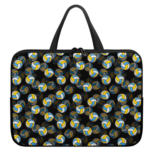 Volleyball Pattern Print Laptop Sleeve With Handle