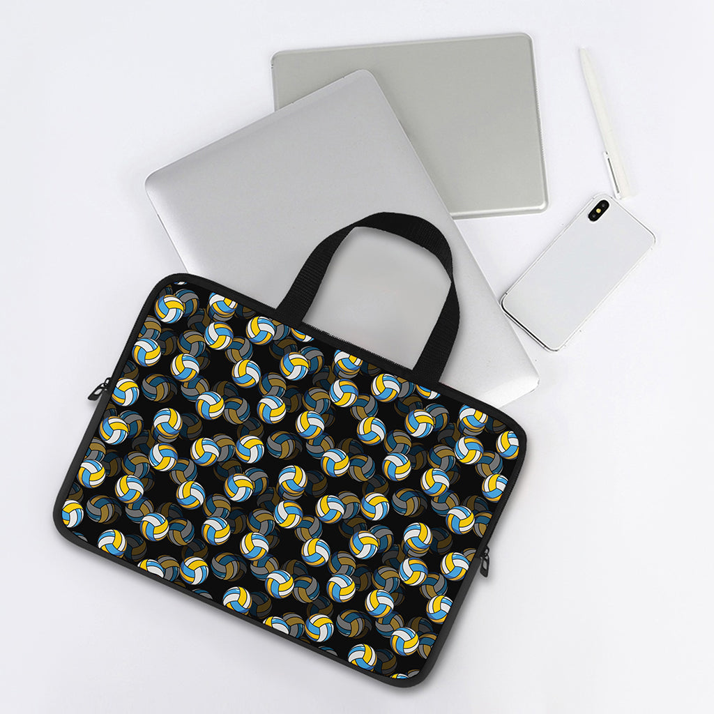 Volleyball Pattern Print Laptop Sleeve With Handle