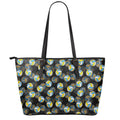 Volleyball Pattern Print Leather Tote Bag With Zipper