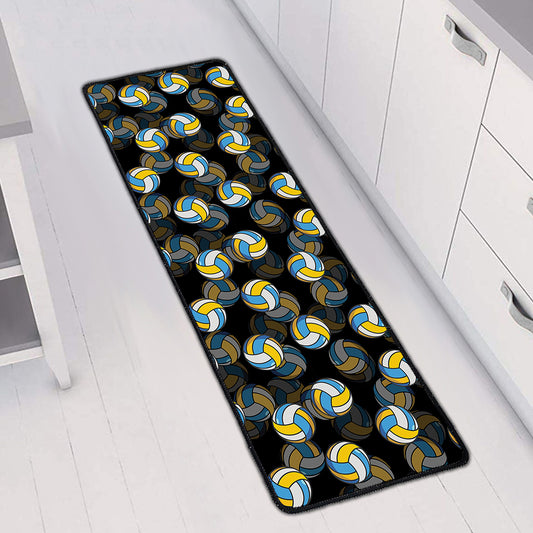 Volleyball Pattern Print Long Kitchen Mat