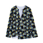Volleyball Pattern Print Long Sleeve Short Coat