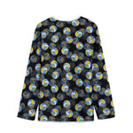 Volleyball Pattern Print Long Sleeve Short Coat