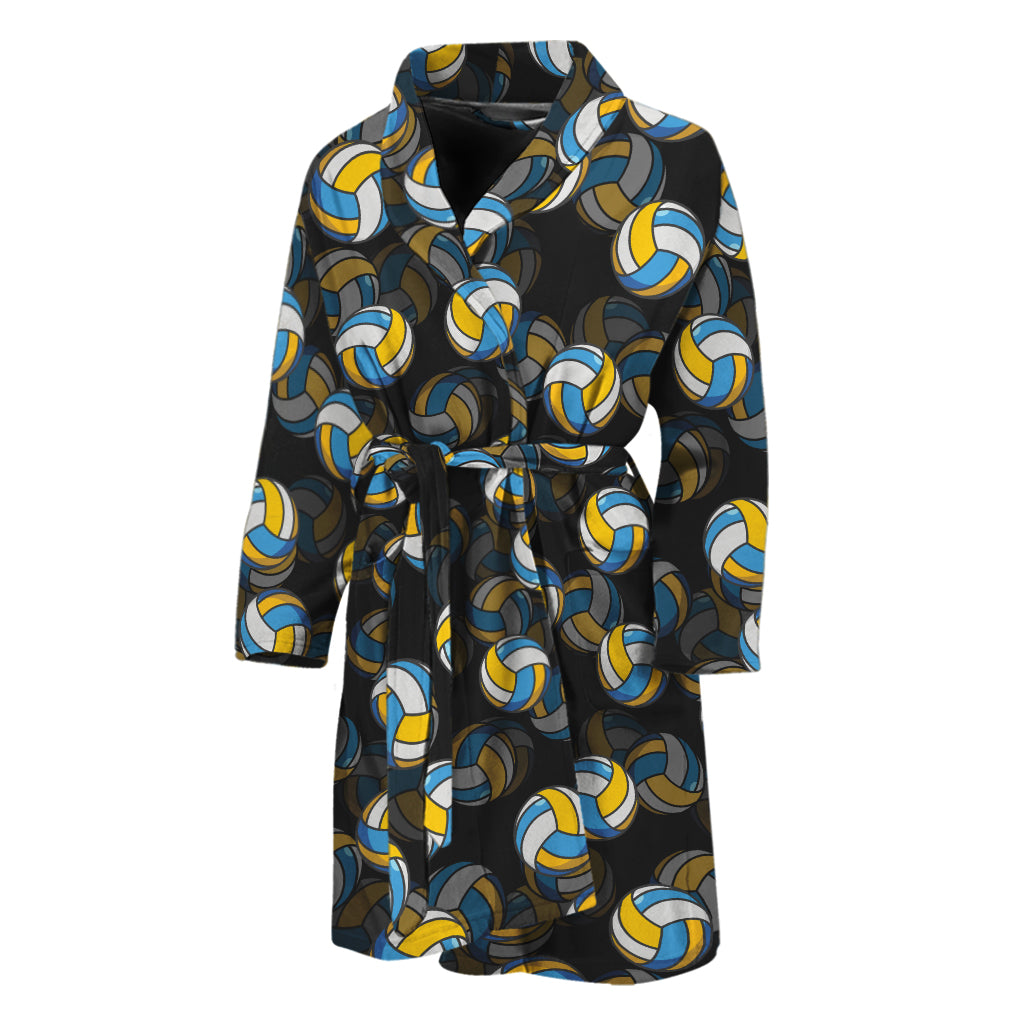 Volleyball Pattern Print Men's Bathrobe