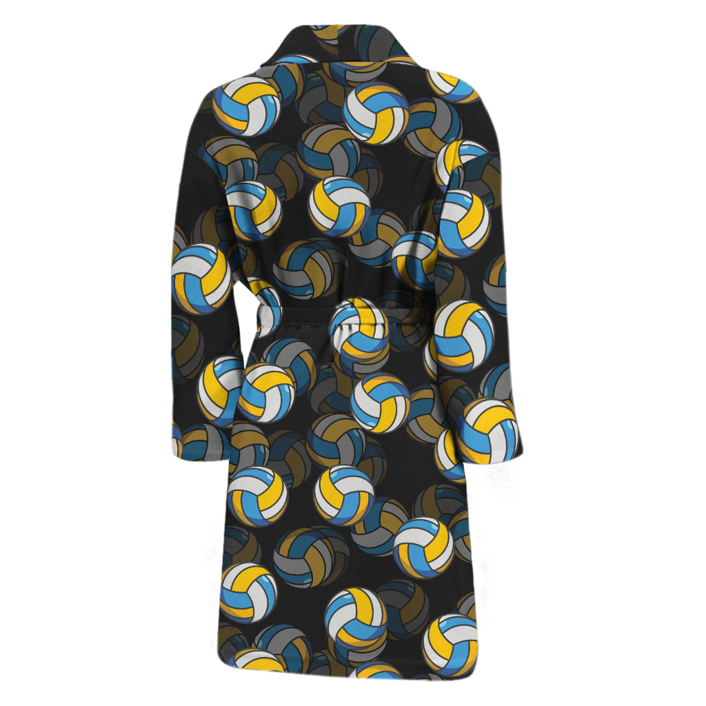 Volleyball Pattern Print Men's Bathrobe