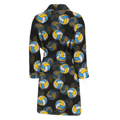 Volleyball Pattern Print Men's Bathrobe