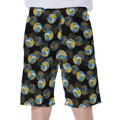 Volleyball Pattern Print Men's Beach Shorts